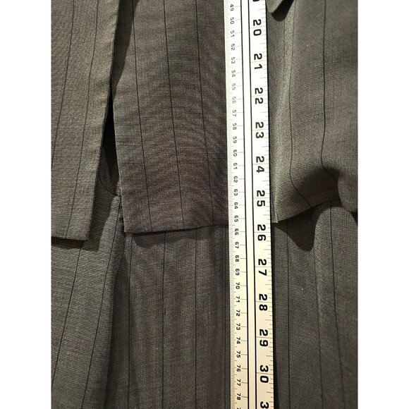 Holt Renfrew 2-pc Pant suit Women 2 pc Striped Gray Sz 12 Wide Leg Office Career - Picture 5 of 16